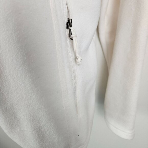 Columbia Womens Full Zip Fleece Jacket Size Large White Soft Casual - Picture 11 of 13